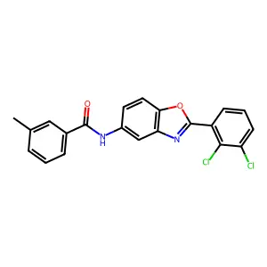 N-[2-(2,3-dichlorophenyl)-1,3-benzoxazol-5-yl]-3-methylbenzamide structure