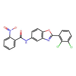 N-[2-(2,3-dichlorophenyl)-1,3-benzoxazol-5-yl]-2-nitrobenzamide structure