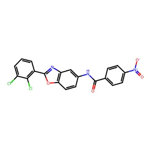 N-[2-(2,3-dichlorophenyl)-1,3-benzoxazol-5-yl]-4-nitrobenzamide structure