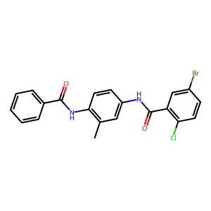 N-(4-benzamido-3-methylphenyl)-5-bromo-2-chlorobenzamide structure