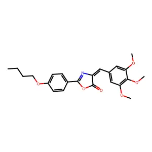 2-(4-butoxyphenyl)-4-(3,4,5-trimethoxybenzylidene)-1,3-oxazol-5(4H)-one structure