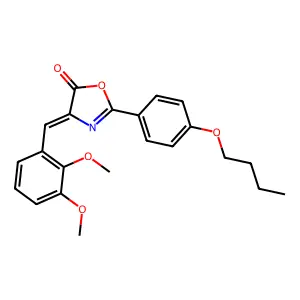 2-(4-butoxyphenyl)-4-(2,3-dimethoxybenzylidene)-1,3-oxazol-5(4H)-one structure