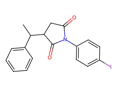 1-(4-Iodophenyl)-3-(1-phenylethyl)pyrrolidine-2,5-dione structure