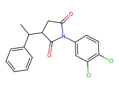 1-(3,4-Dichlorophenyl)-3-(1-phenylethyl)pyrrolidine-2,5-dione structure
