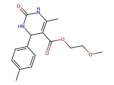2-methoxyethyl 6-methyl-2-oxo-4-(p-tolyl)-1,2,3,4-tetrahydropyrimidine-5-carboxylate structure
