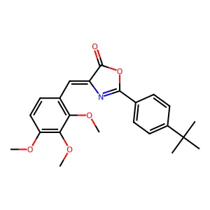 (4Z)-2-(4-tert-butylphenyl)-4-[(2,3,4-trimethoxyphenyl)methylidene]-1,3-oxazol-5-one structure