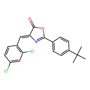 2-(4-tert-butylphenyl)-4-(2,4-dichlorobenzylidene)-1,3-oxazol-5(4H)-one structure