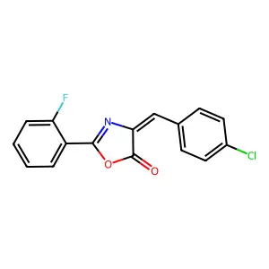 (4Z)-4-[(4-chlorophenyl)methylidene]-2-(2-fluorophenyl)-1,3-oxazol-5-one structure