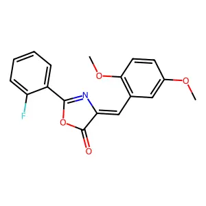 (4Z)-4-[(2,5-dimethoxyphenyl)methylidene]-2-(2-fluorophenyl)-1,3-oxazol-5-one structure