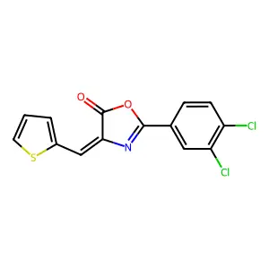 2-(3,4-dichlorophenyl)-4-(2-thienylmethylene)-1,3-oxazol-5(4H)-one structure