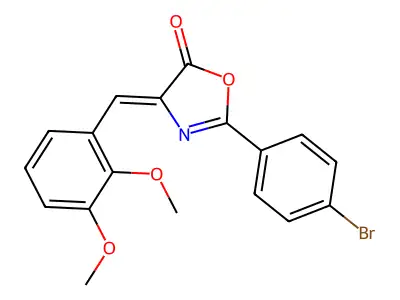 (4Z)-2-(4-bromophenyl)-4-[(2,3-dimethoxyphenyl)methylidene]-1,3-oxazol-5-one structure