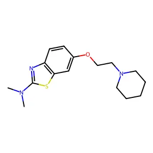 N,N-dimethyl-6-(2-piperidin-1-ylethoxy)-1,3-benzothiazol-2-amine structure