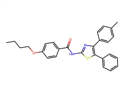 4-butoxy-N-[4-(4-methylphenyl)-5-phenyl-1,3-thiazol-2-yl]benzamide structure