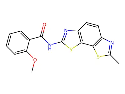 2-methoxy-N-(7-methyl-[1,3]thiazolo[4,5-g][1,3]benzothiazol-2-yl)benzamide structure