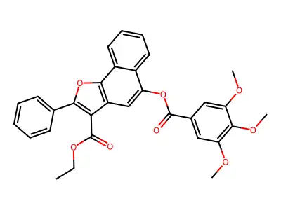 Ethyl 2-phenyl-5-((3,4,5-trimethoxybenzoyl)oxy)naphtho[1,2-b]furan-3-carboxylate structure