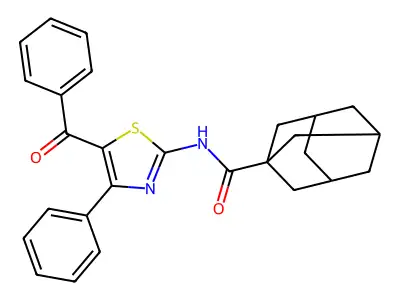 N-(5-benzoyl-4-phenyl-1,3-thiazol-2-yl)adamantane-1-carboxamide structure