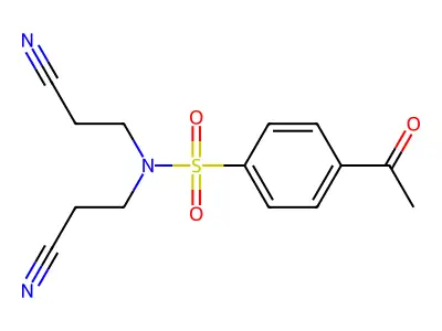 4-acetyl-N,N-bis(2-cyanoethyl)benzenesulfonamide structure