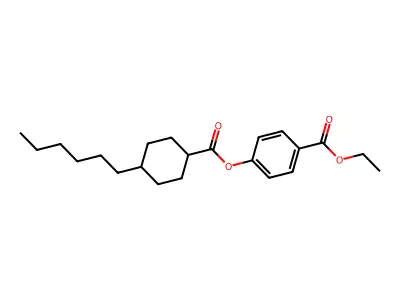 Ethyl 4-(4-hexylcyclohexanecarbonyl)oxybenzoate structure