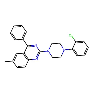 2-[4-(2-Chlorophenyl)piperazin-1-yl]-6-methyl-4-phenylquinazoline structure