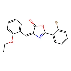 (4Z)-2-(2-bromophenyl)-4-[(2-ethoxyphenyl)methylidene]-1,3-oxazol-5-one structure