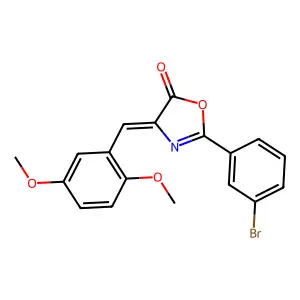 (4Z)-2-(3-bromophenyl)-4-[(2,5-dimethoxyphenyl)methylidene]-1,3-oxazol-5-one structure