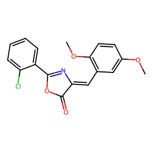 (4Z)-2-(2-chlorophenyl)-4-[(2,5-dimethoxyphenyl)methylidene]-1,3-oxazol-5-one structure