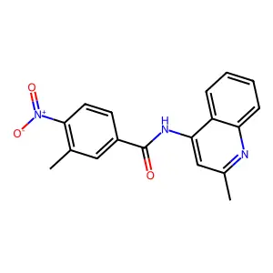 3-methyl-N-(2-methylquinolin-4-yl)-4-nitrobenzamide structure