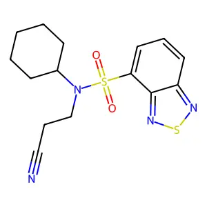 N-(2-cyanoethyl)-N-cyclohexyl-2,1,3-benzothiadiazole-4-sulfonamide structure