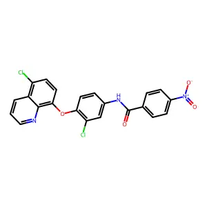 N-[3-chloro-4-(5-chloroquinolin-8-yl)oxyphenyl]-4-nitrobenzamide structure