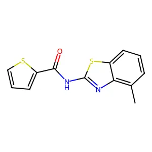 N-(4-methyl-1,3-benzothiazol-2-yl)-2-thiophenecarboxamide structure
