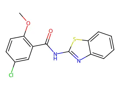 N-(1,3-benzothiazol-2-yl)-5-chloro-2-methoxybenzamide structure