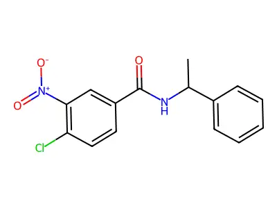 4-chloro-3-nitro-N-(1-phenylethyl)benzamide structure
