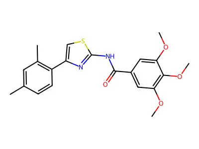 N-[4-(2,4-dimethylphenyl)-1,3-thiazol-2-yl]-3,4,5-trimethoxybenzamide structure