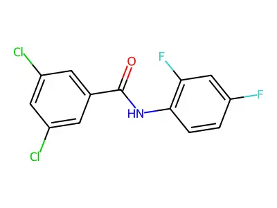 3,5-dichloro-N-(2,4-difluorophenyl)benzamide structure