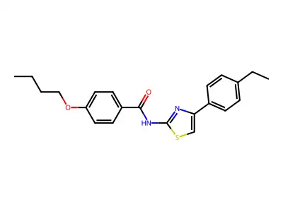 4-butoxy-N-[4-(4-ethylphenyl)-1,3-thiazol-2-yl]benzamide structure