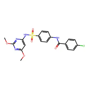 4-chloro-N-{4-[(2,6-dimethoxypyrimidin-4-yl)sulfamoyl]phenyl}benzamide structure