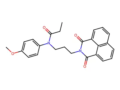 N-(3-(1,3-dioxo-1H-benzo[de]isoquinolin-2(3H)-yl)propyl)-N-(4-methoxyphenyl)propionamide structure