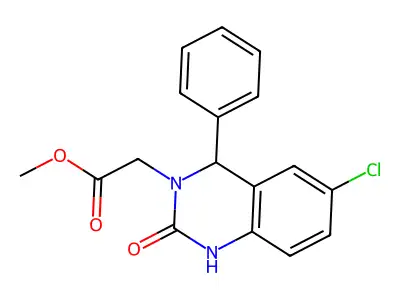 methyl (6-chloro-2-oxo-4-phenyl-1,4-dihydroquinazolin-3(2H)-yl)acetate structure