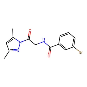 3-Bromo-N-[2-(3,5-dimethyl-1H-pyrazol-1-yl)-2-oxoethyl]benzamide structure