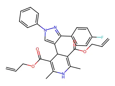 diallyl 4-[3-(4-fluorophenyl)-1-phenyl-1H-pyrazol-4-yl]-2,6-dimethyl-1,4-dihydro-3,5-pyridinedicarboxylate structure