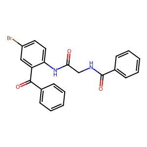 N-[(2-Benzoyl-4-bromo-phenylcarbamoyl)-methyl]-benzamide structure