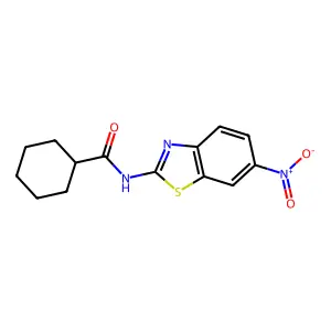Cyclohexanecarboxamide, N-(6-nitro-2-benzothiazolyl)- structure