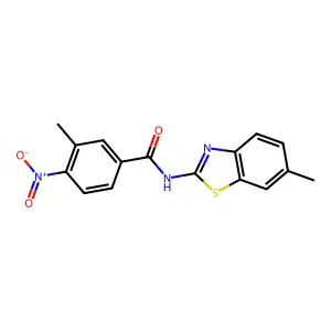 3-methyl-N-(6-methyl-1,3-benzothiazol-2-yl)-4-nitrobenzamide structure