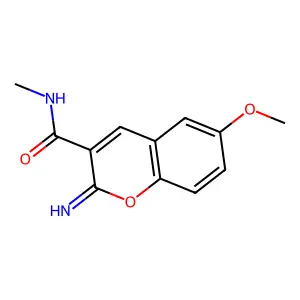 2-imino-6-methoxy-N-methyl-2H-chromene-3-carboxamide structure