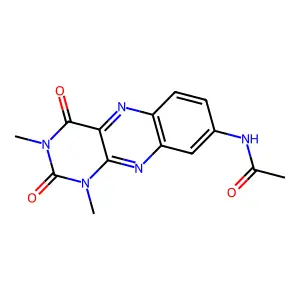 N-(1,3-dimethyl-2,4-dioxobenzo[g]pteridin-8-yl)acetamide structure