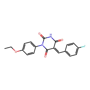 (5E)-1-(4-ethoxyphenyl)-5-[(4-fluorophenyl)methylidene]-1,3-diazinane-2,4,6-trione structure