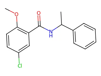 5-chloro-2-methoxy-N-(1-phenylethyl)benzamide structure