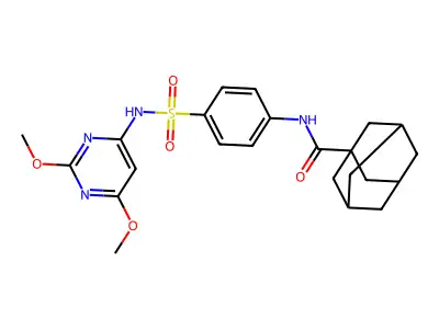 N-[4-[(2,6-dimethoxypyrimidin-4-yl)sulfamoyl]phenyl]adamantane-1-carboxamide structure