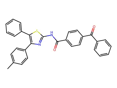 4-benzoyl-N-[4-(4-methylphenyl)-5-phenyl-1,3-thiazol-2-yl]benzamide structure