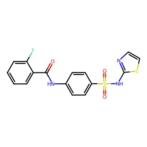 2-fluoro-N-[4-(1,3-thiazol-2-ylsulfamoyl)phenyl]benzamide structure